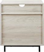 Walker Edison Florence 22 Inch 2 Drawer Open Top Side Table with USB Port - Birch