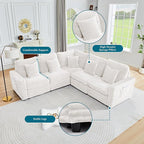 ORRD Modern Sofa Armrest Backrest for Modular Sectional Sofa Couch for Living Room-White