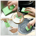 Zhengmy 100 Pieces Kitchen Sponge Bulk Natural Sponges for Dishes Compressed Wood Pulp Sponges Cleaning Sponge Without Scratching for Kitchen Bathroom, 3.9 x 2.4 x 0.12 Inch (Green)