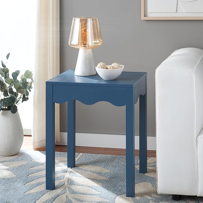 SAFAVIEH Home Collection Lilith Blue Square Wave Accent Table