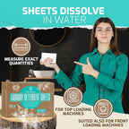 Laundry Detergent Sheets - Ocean Breeze Scent - Zero Waste, Plastic Free Natural Soap - Travel Size Essentials for Washing Clothes, 100 Loads