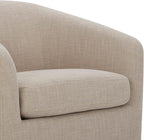 CHITA Swivel Accent Chair, FSC Certified Upholstered Fabric Barrel Chair for Living Room, Fully Assembled, Flax Beige