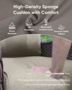 HUMMUH Wicker Patio Furniture High Back Swivel Rocker Patio Chairs Outdoor Bistro Set with Ottomans Side Table for Porch Garden Deck