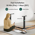BANTI L-Shaped Standing Desk - 75 x 63 Inch Adjustable Corner Standing Desk with Charging Station - L Shape Sit Stand Table with Memory Controller, Splice Board for Home Office
