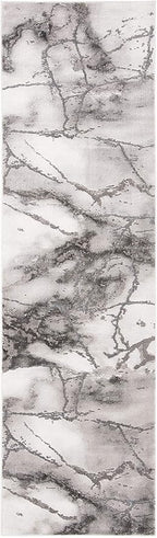 SAFAVIEH Craft Collection Runner Rug - 2'3" x 6', Grey & Silver, Modern Abstract Design, Non-Shedding & Easy Care, Ideal for High Traffic Areas in Living Room, Bedroom (CFT877G)