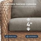 9-Piece Outdoor Patio Cushion Set - Fade & Water Resistant with Removable Olefin Cover, 22x24x4 Inch Memory Foam Cushions for Wicker Sectional Sofa – Grey/Regular