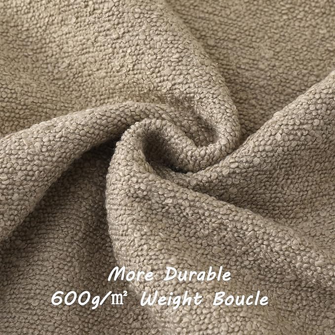 FUTEI Pack of 2 Oatmeal Decorative Throw Pillow Covers 16x16 Inch Soft Cozy Solid Boucle Textured Cushion Case,Modern Home Decor for Couch Bed Living Room