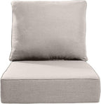 Luxury 22x24/22x25 6-Inch Outdoor Cushions - Water Resistant 1 Set Zippered Patio Chair Back&Seat Cushion for Wicker Dining Rocking Swivel Chairs Loveseat Couch Sectional Sofa - Beige