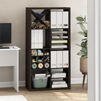 Furinno Cubicle Cube Insert, 3-Shelf Cube Organizer, Fits into Extra Thick Cubes, for Organizers and Storage, Dark Oak (Does not fit IKEA Kallax Shelving)