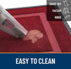 OLANLY Front Door Mat Indoor Outdoor Entrance, Waterproof All-Season, All-Weather Doormat, Sturdy Natural Rubber, Fade Resistant, Low Profile, Easy Clean Patio Porch Entryway Mat, 36x24, Wine Red
