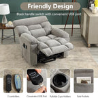 CANMOV Dual Motor Power Lift Recliner Chair for Elderly, 27" Extra-Wide Seat 450 lbs Weight Capacity Infinite Position Adjustment, with Heated Massage, Cup Holders and USB Port, Grey Fabric
