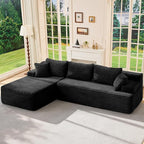 Hobestluk Modular Sectional Couch Sofa,96" Boneless Couches for Living Room, Memory Foam Sectional Couch with Oversized Chaise,L-Shape Couches (Black, Left Facing)