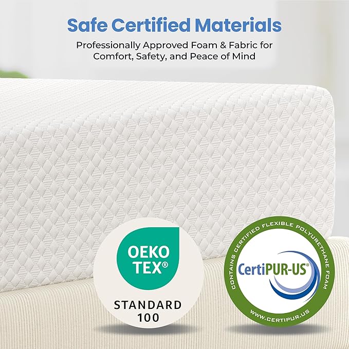 Yaheetech 8 Inch Full Size Mattress 3 Foam Layer Cooling Gel Memory Foam Mattresses, Green Tea for Fresher Sleep, Medium Firm, No Fiberglass, CertiPUR-US Certified, Full Mattress in a Box