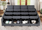 Belffin Oversized 12 Seat Modular Sectional Sleeper Sofa Convertible Sofa with Storage Seat Large Corduroy Modular Sectional Couch for Living Room Dark Grey