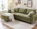 104'' Modular Sectional Sofa with All Seats Storage, Oversized L Shaped Couch for Living Room,3-Seater Comfy Cloud Couches with Movable Ottoman,Big Sectional for Bedroom,Velet,Green