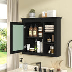 Bathroom Wall Cabinet with Mirror, 30'' x 28'' Medicine Cabinet with Mirror Door and Adjustable Shelves, Over Toilet Storage Cabinet, Wall-Mounted Bathroom Mirrors for Over Sink with Storage