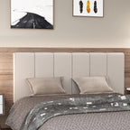 HAOBO Home Upholstered Headboards Foldable Queen/Full Faux Leather Panels with Height Adjustments-White