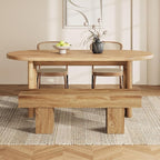 Tribesigns 55” Entryway Bench, Farmhouse Wood End of Bed Bench, Long Indoor Bench for Entryway, Hallway, Living Room