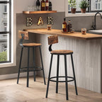 VASAGLE Bar Stools Set of 4, Bar Height Stools, 28.9 Inches Counter Barstools Chairs with Back for Dining Kitchen Island, Steel Frame, Industrial Style, Easy Assembly, Rustic Brown and Ink Black