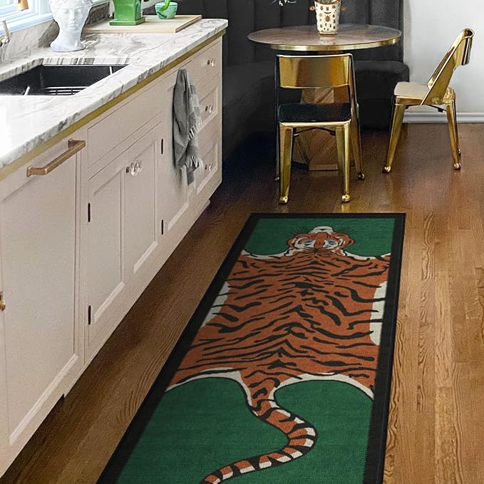RUGGABLE x Jonathan Adler Machine Washable Modern Area Rug – Tiger Emerald 2x3, Stain-Resistant, Non-Slip – Small Rugs for Living Room, Bedroom, Hallway, Entryway & Bathroom–with Standard Pad
