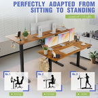 Homall Electric Standing Desk with Drawer, Height Adjustable Sit Stand Up Desk with 3 Memory Presets for Home Office Computer Desk with Two-Piece Desktop