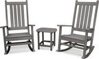 POLYWOOD Vineyard 3-Piece Rocking Set (Slate Grey)