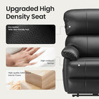 COLAMY Triple Motors Power Recliner Chair with Power Headrest & Lumbar Support Independent Adjustment for Living Room, Leather Electric Recliner Sofa Chair, Black