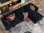 EASE MOOSE Sectional Modular Sofa,Oversized L Shape Sectional Couch Wide Deep Modular Sofa Blue Couch