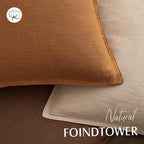 Foindtower Pack of 2, Decorative Linen Soild Throw Pillow Covers Soft Accent Lumbar Cushion Case Farmhouse Pillowcase for Chair Couch Sofa Bedroom Living Room Home Decor 12 x 20 Inch Autumn Orange