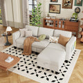 ZeeFu Sectional and Sofa Couches for Living Room - 78'' 3 Seater L-Shaped Modular Couch with Storage Ottoman - Modern Linen Fabric Upholstered Sofa Set for Small Space Apartment Office
