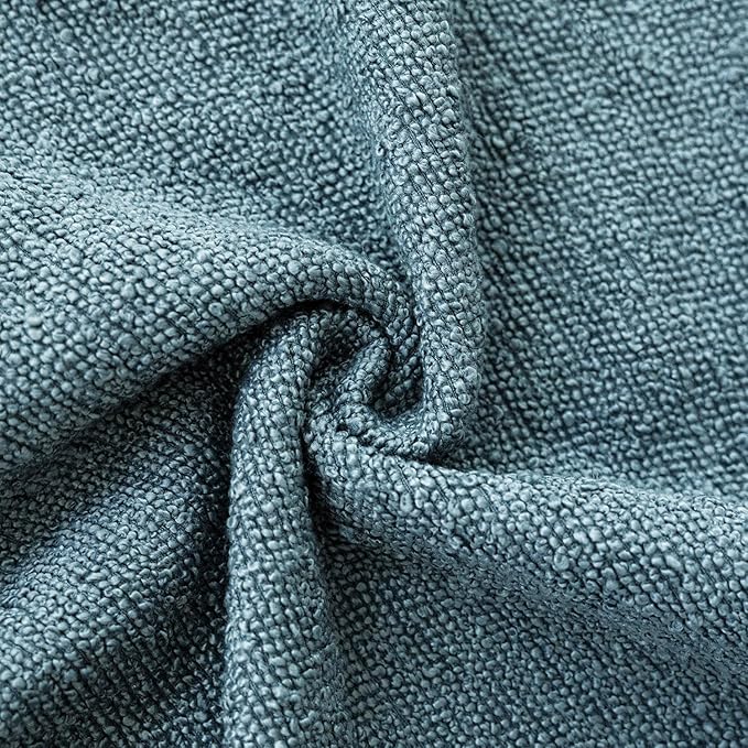 Foindtower Pack of 2 Textured Boucle Throw Pillow Covers Accent Solid Pillow Cases Cozy Soft Decorative Couch Cushion Case for Chair Sofa Bedroom Living Room Home Decor 18x18 Inch Misty Blue