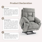 Large Power Lift Chairs Recliners for Elderly with Heated and Massage, Lazy Boy Recliner Chair with 26in Extra Wide Seat, Hidden Cup Holder, Side Pocket