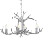 JONATHAN Y JYL6301C Eldora 26" Adjustable Resin Antler 4-Light LED Chandelier, Glam, Rustic,Cottage,Transitional, Dimmable Dining Room, Living Room, Kitchen, Foyer, Bedroom, Silver