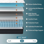 Sleepmax Queen Mattress 14 Inch - Deep Sleep Hybrid Mattress Pain Relief - Bed in a Box Extra Lumbar & Hip Support - Fiberglass-Free, CertiPUR-US Certified, 720-Night Trial