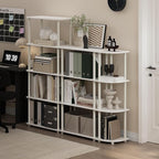 Furinno TURN-N-TUBE Storage Shelves, 4-Tier Toolless Book Shelf, Corner Shelf, Toolless Open Shelves, for Organization and Storage, Living Room, Garage, Home Office, White