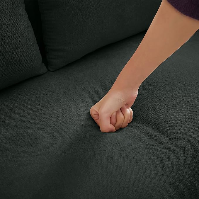48" Small Loveseat Sofa, Mid Century Modern Love Seat Couch with Back Cushions and Plastic Legs, 2 Seater Couches for Living Room, Bedroom, Small Spaces