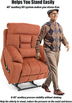 Power Lift Chair Recliners for Elderly with Heated and Massage, 4 Motor Headrest, Lumbar Independent Adjustment Power Lift Recliner with Hidden Cup Holder、Side Pocket、Back Pillow
