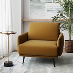 Oversized Accent Chair for Living Room Chairs Reading Arm Chair Comfy Modern Single Sofa Side Chairs with Metal Legs & Soft Cushion for Bedroom, Waiting Room (Velvet Brownish, Set of 1)