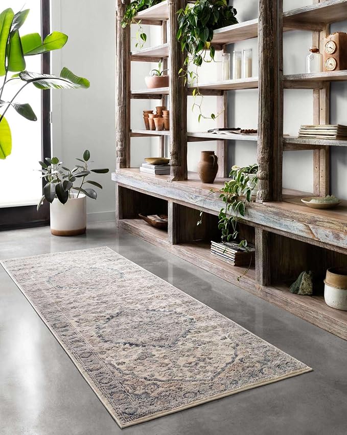 Loloi Teagan Collection TEA-01 Natural/Lt. Grey 9'-9" x 13'-6" Area Rug, Large, Soft Neutral Rug, High-Traffic for Living Room, Bedroom, Home Office, Dining Area