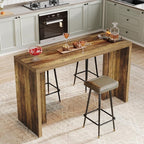 Tribesigns Home Bar Unit, 55.12-Inch Bar Table with a Spacious Tabletop, Modern Freestanding Mini Bar for Home Kitchen, Living Room, Balcony, Basement, Brown