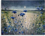 Stupell Industries Blooming Blue Flowers Night Moon Canvas Wall Art, Design by Jennifer Taylor Art