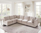 VANOMi Modular Sectional Sofa, Convertible Sofa Couch Modular Sofa with Ottoman, Sectional Sofas for Living Room Small Apartments