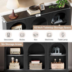 Tribesigns Farmhouse Console Table, 63-Inch Long Entryway Table with 3 Tier Storage, Wooden Rectangular Sofa Table Behind The Couch for Entrance, Hallway, Living Room, Black