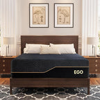 EGOHOME 14 inch Firm King Mattress, Memory Foam Mattress with Cooling Cover, Bed in a Box, CertiPUR-US Certified, Breathable and Supportive, Made in USA, 76''x80''x14'' Black