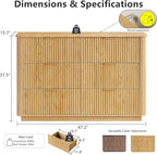 win2win 6 Drawer Dresser, Mid Century Modern Dresser with Storage, 47" Wide Fluted Chest of Drawers with Faux Marble Top, Dressers TV Stand, Drawers Organizer for Bedroom, Living Room, Hallway, Oak