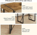 55'' Dining Table for 4-6, Wood Kitchen Table with Metal Legs, Dinner Table for 4-6 for Home Dining Room Living Room