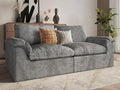 EASE MOOSE Oversized Boneless Couch for Living Room, Sectional Cloud Sofa, Modular Cloud Couch Loveseat, 2-Seater Deep Seat Sofas with Pillow for Bedroom, Apartment, No Assembly, Chenille (Grey)