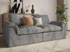 EASE MOOSE Oversized Boneless Couch for Living Room, Sectional Cloud Sofa, Modular Cloud Couch Loveseat, 2-Seater Deep Seat Sofas with Pillow for Bedroom, Apartment, No Assembly, Chenille (Grey)