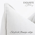 ZWJD Cream Pillow Covers 26x26 Set of 2 Chenille Throw Pillow Covers with Elegant Design Soft and Luxurious Decorative Throw Pillows for Couch, Bed, and Home Decor