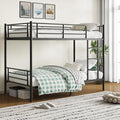 Bunk Beds,Bunk Bed Twin Over Twin for Kids Teens Adults with Ladders and Guardrail,Sturdy Literas Heavy Duty Metal Slats,400 lbs Capacity,No Spring Box Required,Black